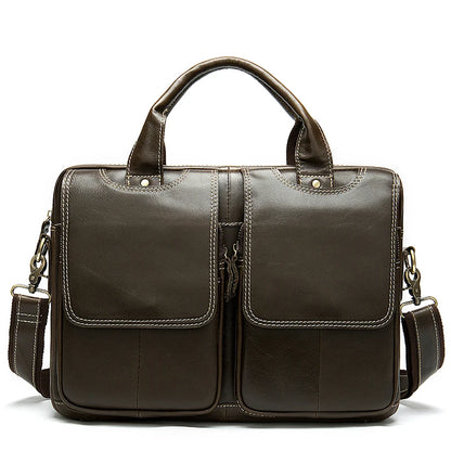 WESTAL Men's Briefcases Bags Men's Genuine Leather Laptop Bag Messenger Bag Men Leather office Bags for Men Document Briefcases