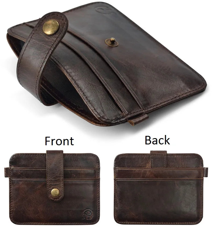 Men Genuine Leather Slim Wallet Male Small Purse Mini Money Bag Walet Thin Portomonee Carteras Man's Wallet Card Holder