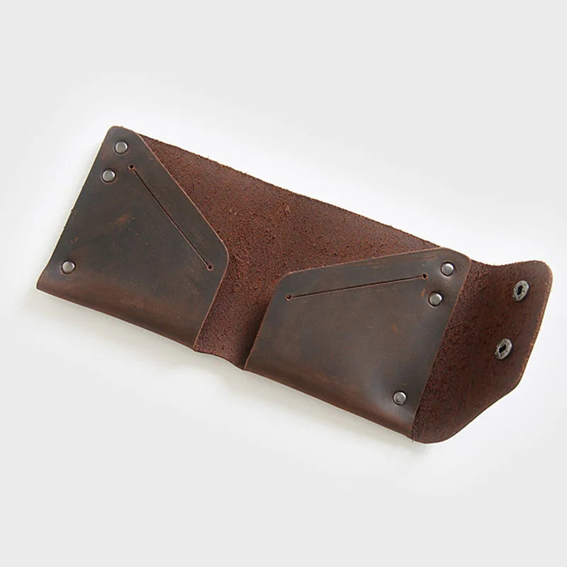 Handmade Leather Men Wallets Breif Money Bags Genuine Leather Thread Wallet for Men Slim Leather Mens Wallet