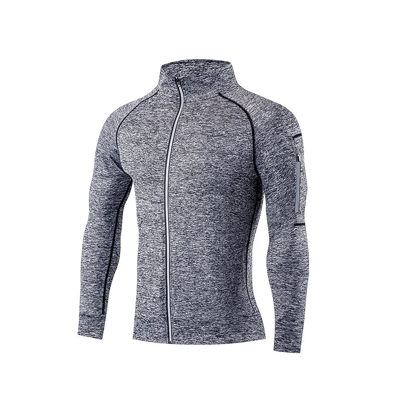 Men's Running Workout Jacket, Training Zipper Coat, Sportswear, Long Sleeve, Jogging Sweatshirt, Gym Clothing, Fitness Equipment