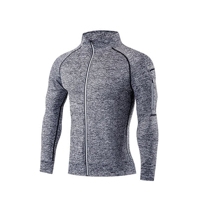 Men's Running Workout Jacket, Training Zipper Coat, Sportswear, Long Sleeve, Jogging Sweatshirt, Gym Clothing, Fitness Equipment