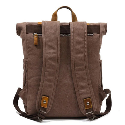 Vintage Canvas Leather Backpacks Traveling Laptop Backpack School Bags for Teenagers Back Pack Student Computer Rucksacks