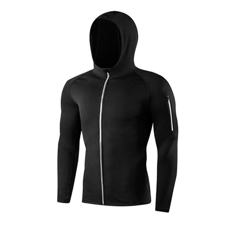 Men's Running Workout Jacket, Training Zipper Coat, Sportswear, Long Sleeve, Jogging Sweatshirt, Gym Clothing, Fitness Equipment