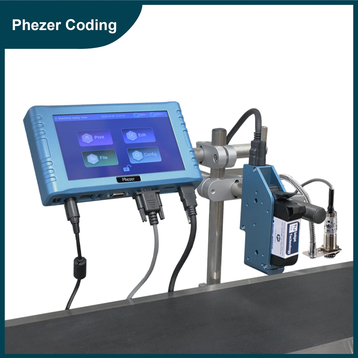 High Definition Multilingual 260E Online Inkjet Printer Digital Label Logo Date Batch Number Tij Coding Inkjet Printing Machine