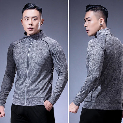 Men's Running Workout Jacket, Training Zipper Coat, Sportswear, Long Sleeve, Jogging Sweatshirt, Gym Clothing, Fitness Equipment