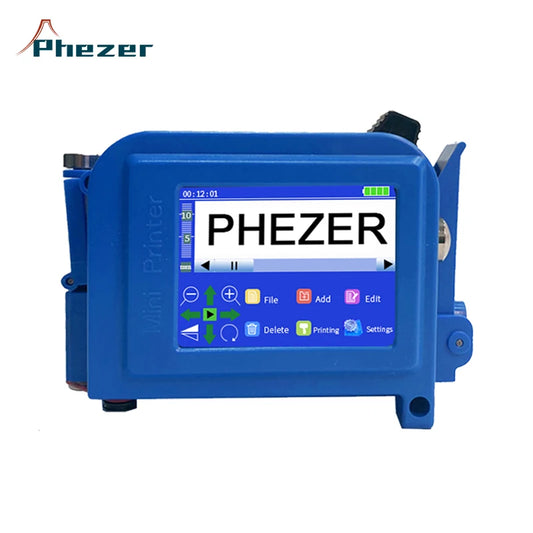 Phezer Mini Batch Code Portable Handheld Thermal Inkjet Printer XP600 for Flex Fast Dry Batch Coding Egg Date Expiry Number TIJ