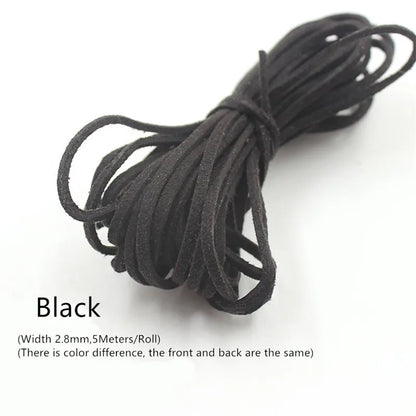 3MM 5M Micro-Fiber Flat Leather Lace Beading Thread Faux Suede Cord String Velvet Beading Supplies