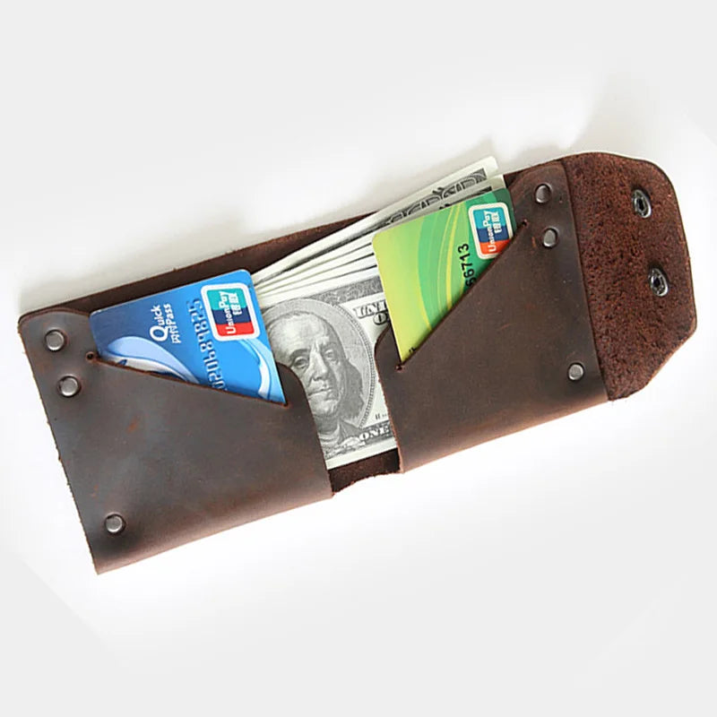 Handmade Leather Men Wallets Breif Money Bags Genuine Leather Thread Wallet for Men Slim Leather Mens Wallet