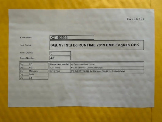SQL Server 2019 Standard Internet DVD Pack 100% Online Activation Key Unlimited Core CAL English for Stock Lifetime Key