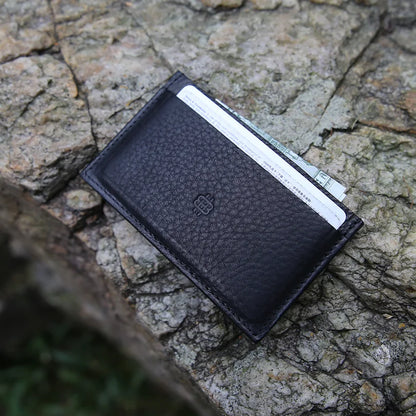 Leather Card Holder Men Minimalist Wallet Vegetable Tanned Leather Case For Cards Custom Gift Dropship