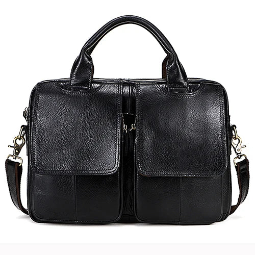 WESTAL Men's Briefcases Bags Men's Genuine Leather Laptop Bag Messenger Bag Men Leather office Bags for Men Document Briefcases