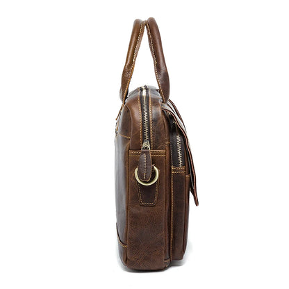 WESTAL Men's Briefcases Bags Men's Genuine Leather Laptop Bag Messenger Bag Men Leather office Bags for Men Document Briefcases