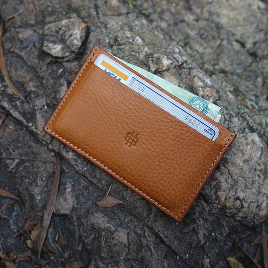 Leather Card Holder Men Minimalist Wallet Vegetable Tanned Leather Case For Cards Custom Gift Dropship