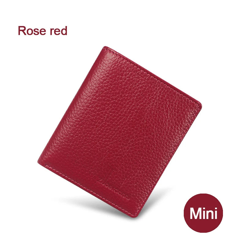 100% Genuine Leather Small Mini Ultra-thin Wallets men Compact wallet Handmade wallet Cowhide Card Holder Short Design purse New