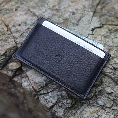 Leather Card Holder Men Minimalist Wallet Vegetable Tanned Leather Case For Cards Custom Gift Dropship