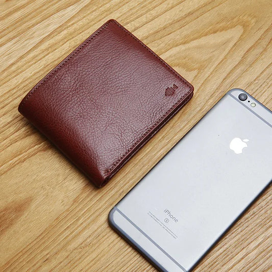 Genuine leather men's wallet slim short coin purses holders Italy leather
