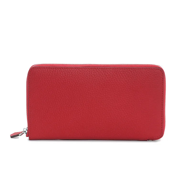 All Leather Women Wallet Long Zipper Luxury Designer Large Capacity Thin Phone Clutch Purse Credit Card Money Bag with Gift Box