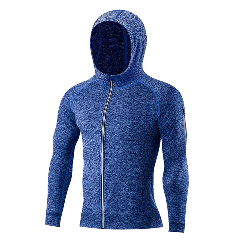 Men's Running Workout Jacket, Training Zipper Coat, Sportswear, Long Sleeve, Jogging Sweatshirt, Gym Clothing, Fitness Equipment