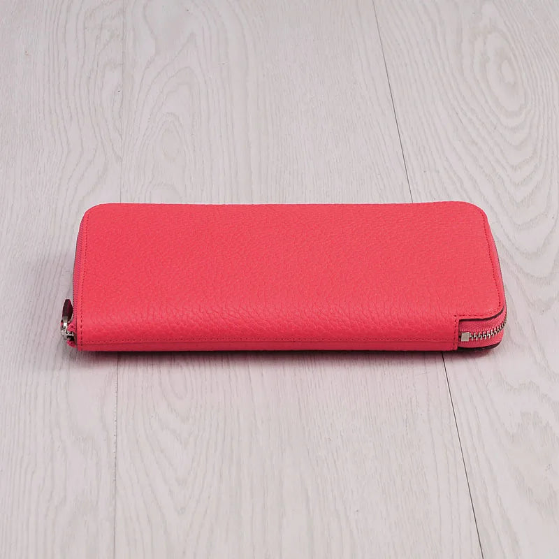 All Leather Women Wallet Long Zipper Luxury Designer Large Capacity Thin Phone Clutch Purse Credit Card Money Bag with Gift Box