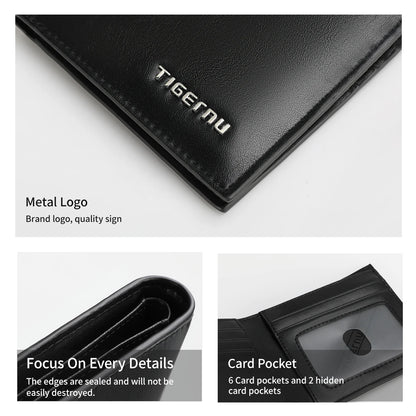 Tigernu High Quality Wallets Men Thin Money Purse Male Business Card Holder For Men Fashion PU Wallet Short Purse Light Card Bag