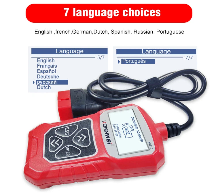 KONNWEI KW310 OBDII Diagnostic Scanner Vehicle Engine Diagnosis Code Reader