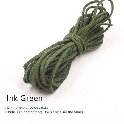 3MM 5M Micro-Fiber Flat Leather Lace Beading Thread Faux Suede Cord String Velvet Beading Supplies
