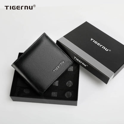 Tigernu High Quality Wallets Men Thin Money Purse Male Business Card Holder For Men Fashion PU Wallet Short Purse Light Card Bag