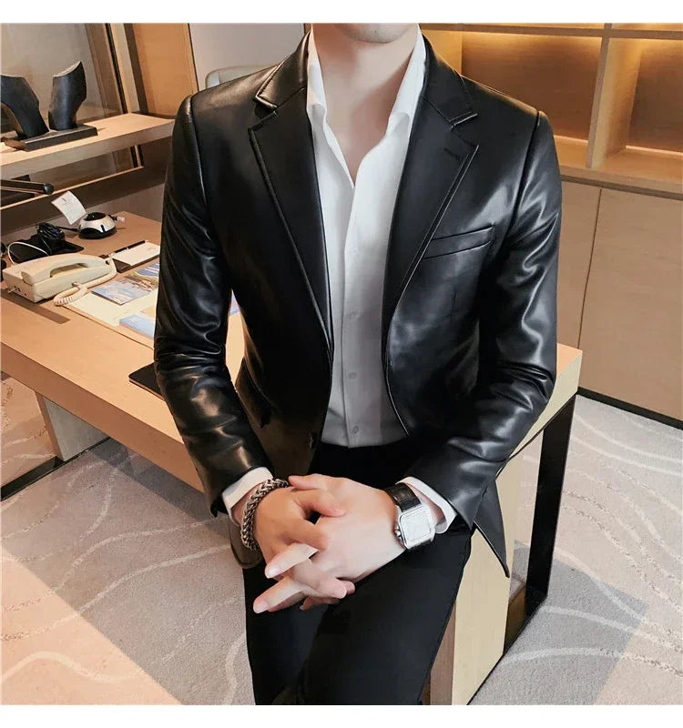 2026 Men's Casual Autumn Winter Brand Clothing Leather Jackets Male Slim Fit Fashion Casual Leather Jackets/Man Coats S-3XL