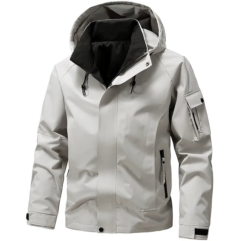 Outdoor Men Casual Outdoor Jacket Coats Man Windproof Sport Jackets Man Cargo Camp Fish Jackets Male Hooded Tactical Jackets 5XL