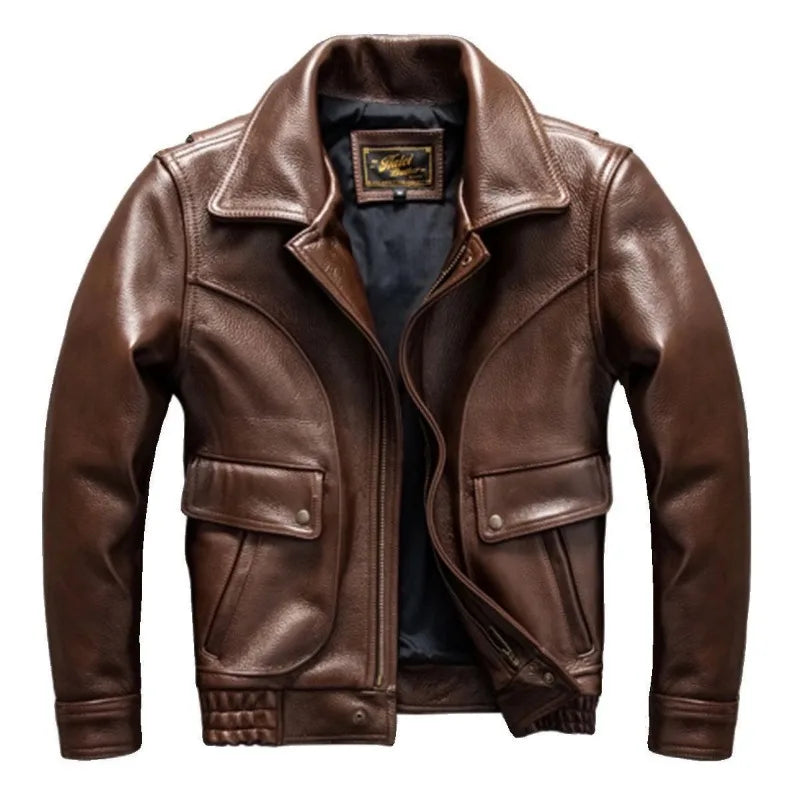 Spring and Winter New Leather Men Short Lapel Slim Fit with The Handsome Trend Soft Leather Jacket Fashion  Mens Leather Jacket