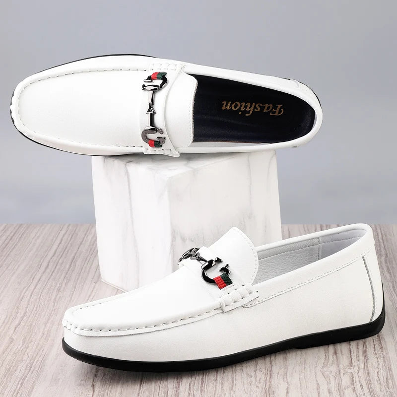 LUXURY BRAND MEN GENUINE LEATHER SHOES DESIGNER DRIVING MOCCASINS LOAFERS DRESS SHOES SLIP ON WEDDING OFFICE CASUAL SHOE FOR MAN