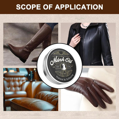 Leather Care Cream Paste Natural Leather Conditioner Genuine Leather Mink Cream Care Oil Refurbishing for Boots Shoes Clothing