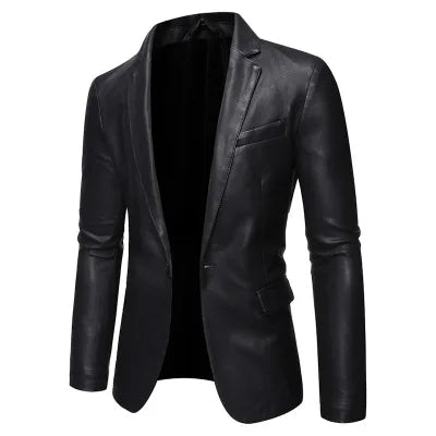 Men's Leather Jacket Autumn and Winter New Cross-border Motorcycle Jacket Slim Small Suit Men's PU Leather Jacket Suit