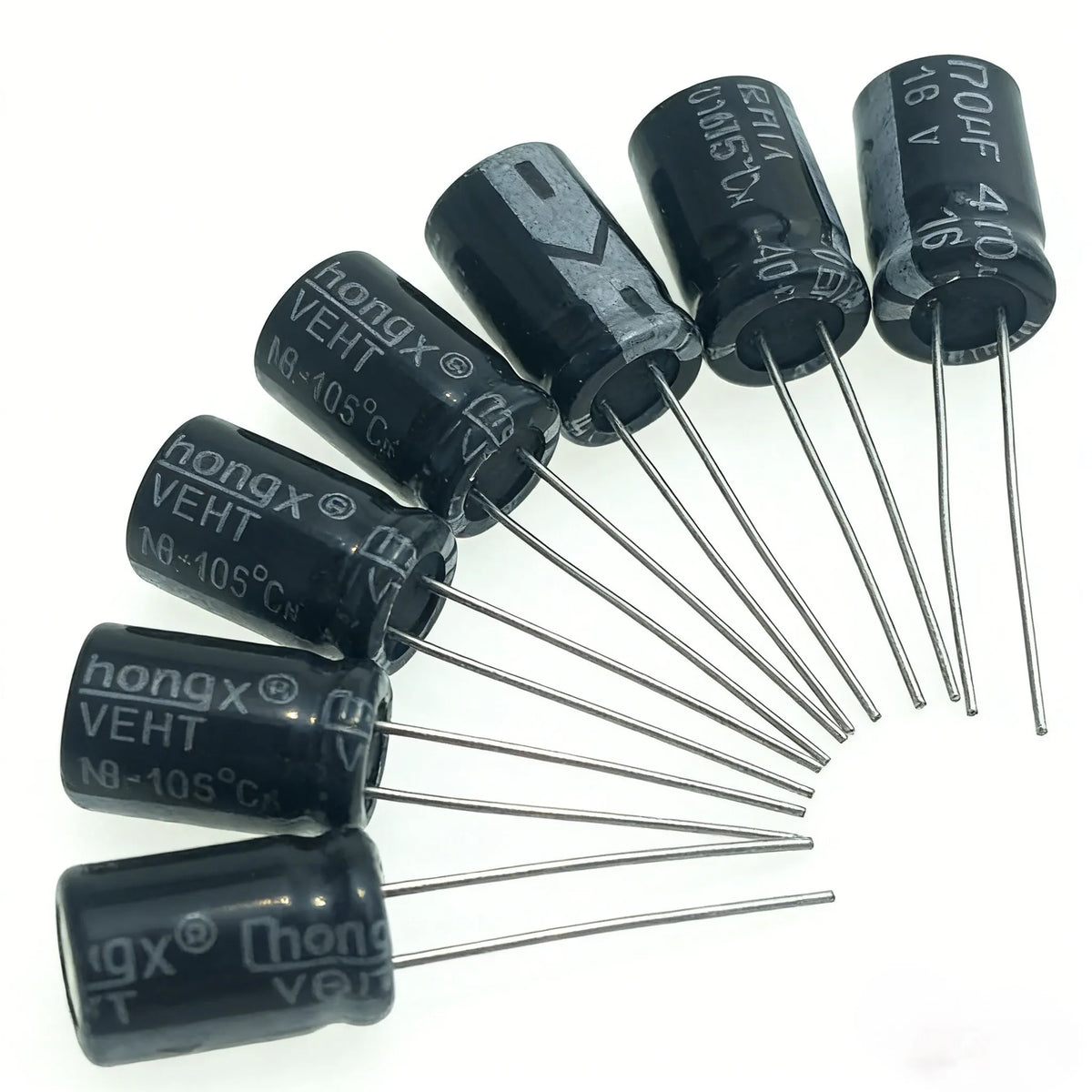 Aluminum Electrolytic Capacitor Assorted Kit 120/200/500PCS Boxed16V/25V/50V  0.1uF-1000uF 1uF 4.7uF 10uF 47uF 220uF 330uF 470uF
