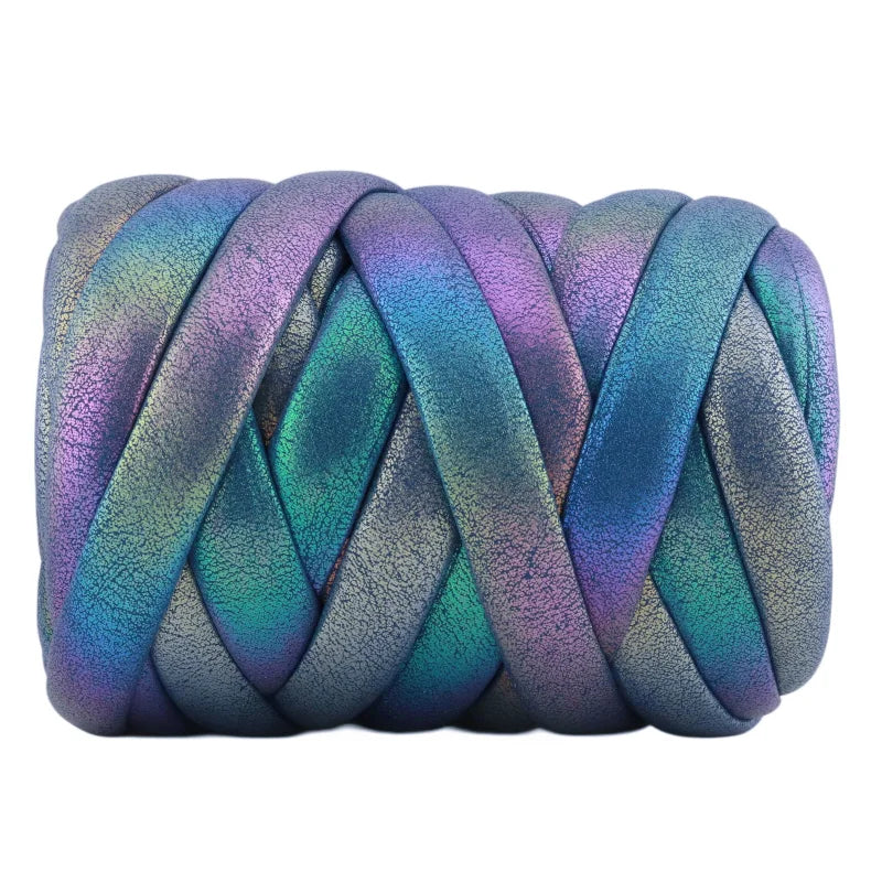 500g Thick Super Bulky Chunky Imitation Metal Leather Yarn for DIY Knitting Crocheting Thread Yarn for Handmade Bags Shoes Craft