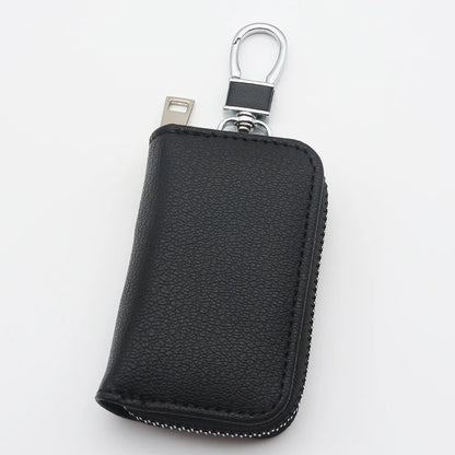 Men Key Holder Housekeeper PU Leather Car Key Wallet Keys Organizer Women Keychain Cover Zipper Key Case Bag Unisex Pouch Purse