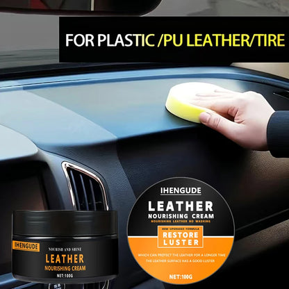Leather Care Agent, Long-Lasting Car Seat Polishing and Nourishing Care, Leather Care Cream Suitable for Leather Pants, Bags, Shoes, Furniture
