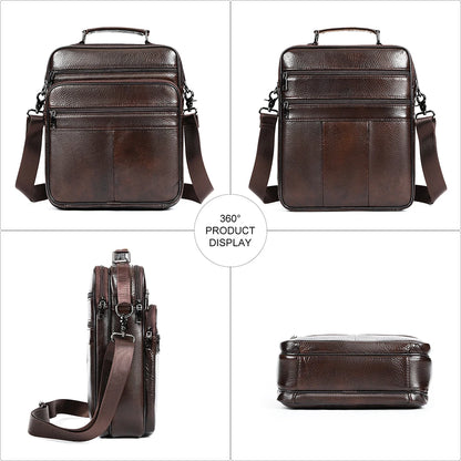 WESTAL Men's Bag Genuine Leather Messenger 13inch Laptop Bags for Document Business Bag Men Shoulder Purses 6173