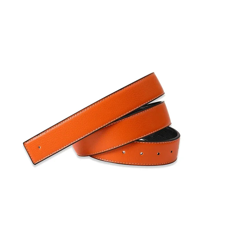 Belts No Buckle Men Women Unisex High Quality Pin Smooth Buckle Male Straps Without Buckle  PU Leather Waistband No Buckle 3.8cm