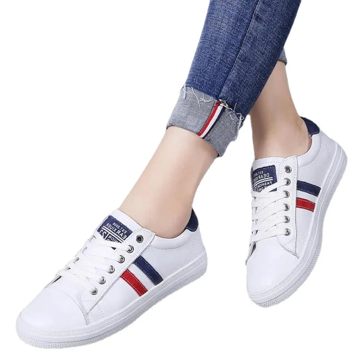 Leather shoes white 2020 spring, autumn, and winter casual shoes flat soled  soft soled breathable sports shoes