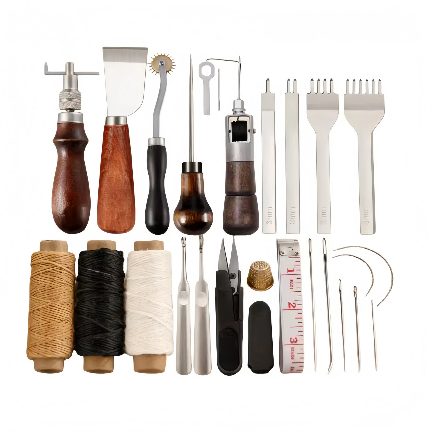Professional Hand Sewing Leathercraft Tools Kit Saddle Groover Stitching Punch Carving Work Sets Tool For DIY Leather Accessory