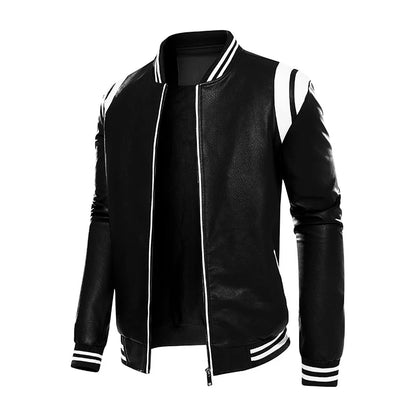 Autumn Winter Men's PU Leather Jackets Fashion Man Motorcycle Coats Male Patchwork Streetwear Zipper Leather Jackets Clothing