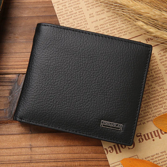 Classic PU Leather Wallets for Men Card Holder Purses with Buckle Coin Pocket Short Bifold Wallet Portable Men's Gift