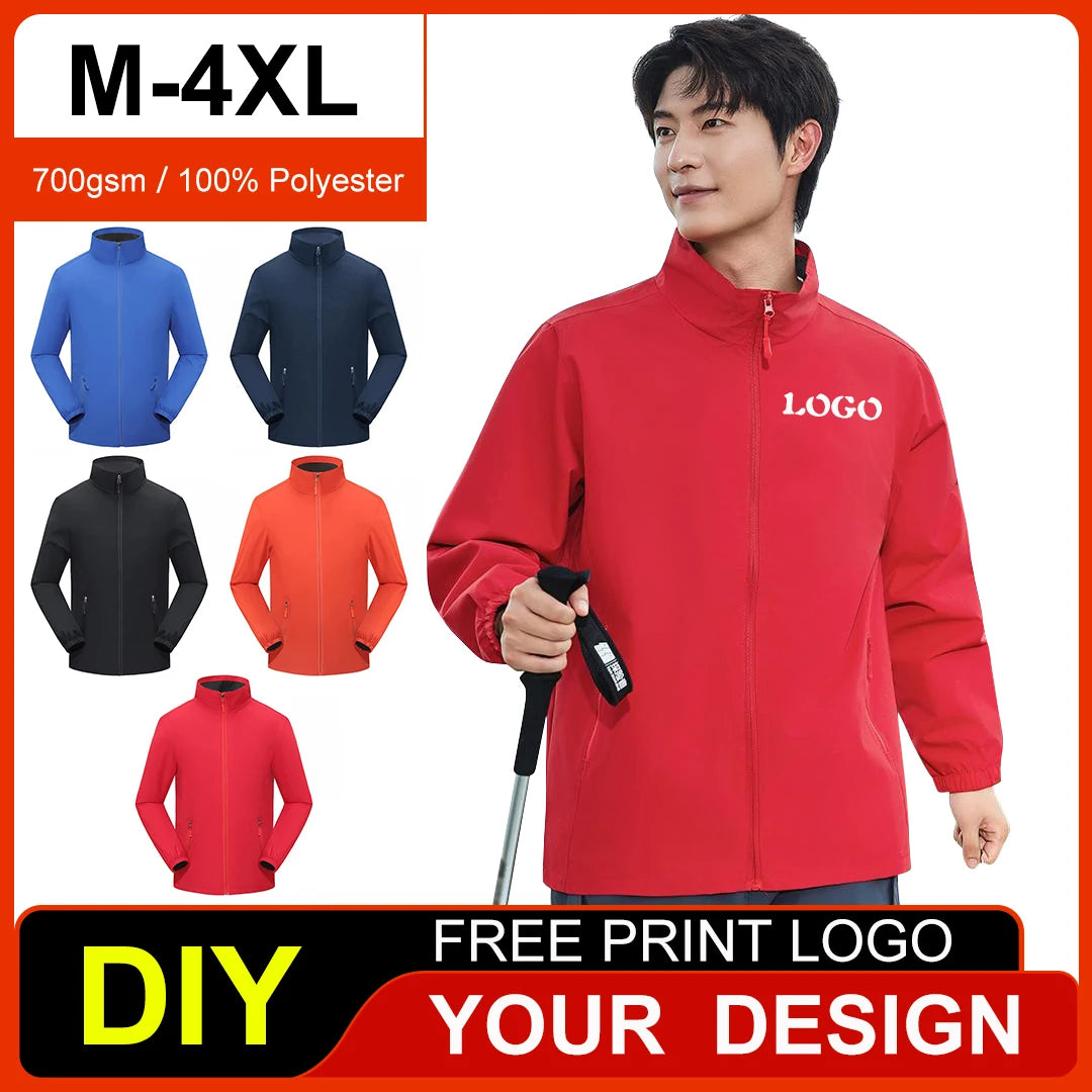 Men's And Women Lightweight Softshell Jacket Waterproof Windbreaker Climb Hiking Coat Custom Logo Print Design Unisex Outerwear