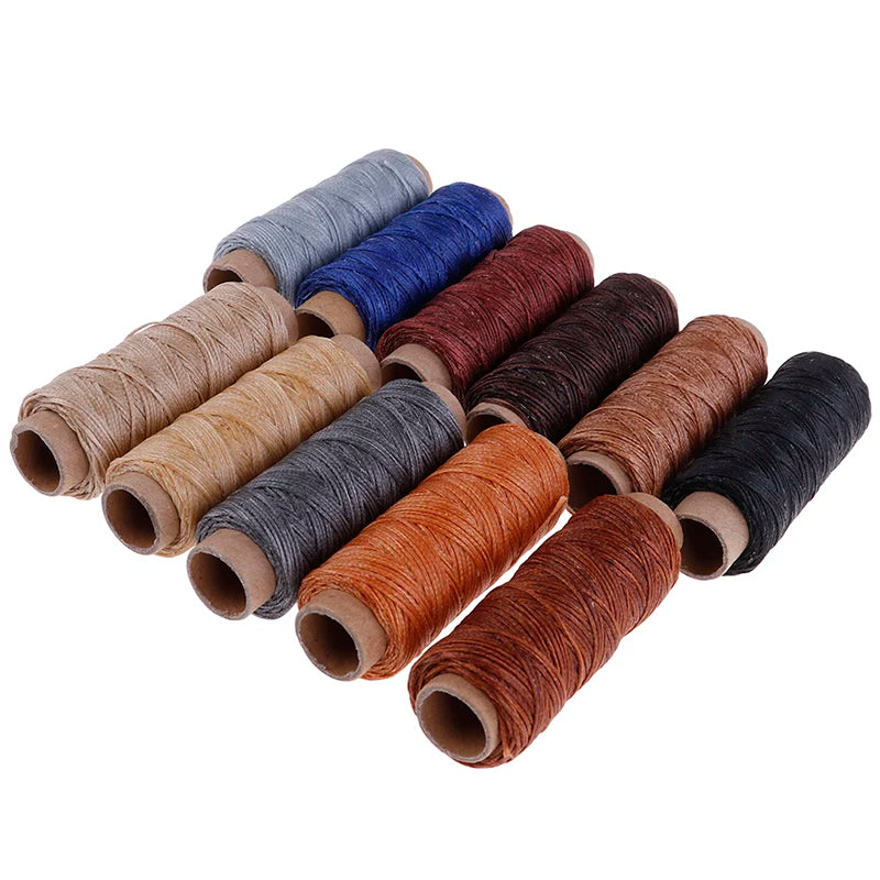 50m/Roll 150D Flat Waxed Thread for Leather Sewing - Hand Stitching Craft Wax String Durable Craft Supply