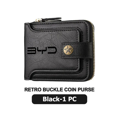 For BYD Leather Car Men Wallet Credit Card Holder Wallets With Zipper M6 G3 G5 T3 F3 I3 F0 F6 S6 S8 E5 E6 G6 L3 S7 G7