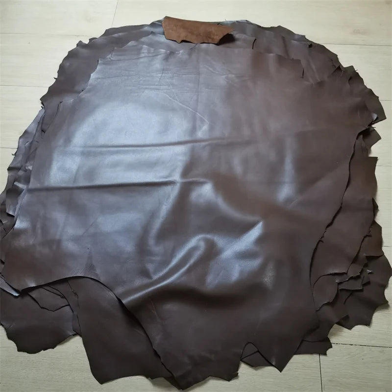 1mm Brown Sheepskin. First Layer Leather. Real Leather Fabric. Diy Handmade For Clothes. Clothes Mending. Whole Sheepskin