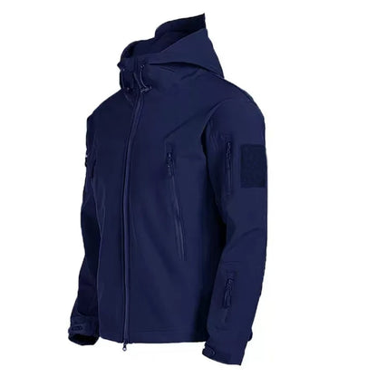 Men's Autumn Winter SoftShell Fleece Jackets Male Hood Windproof Coat Fishing Hiking Camping Climbing Skiing Warm Pants Trousers