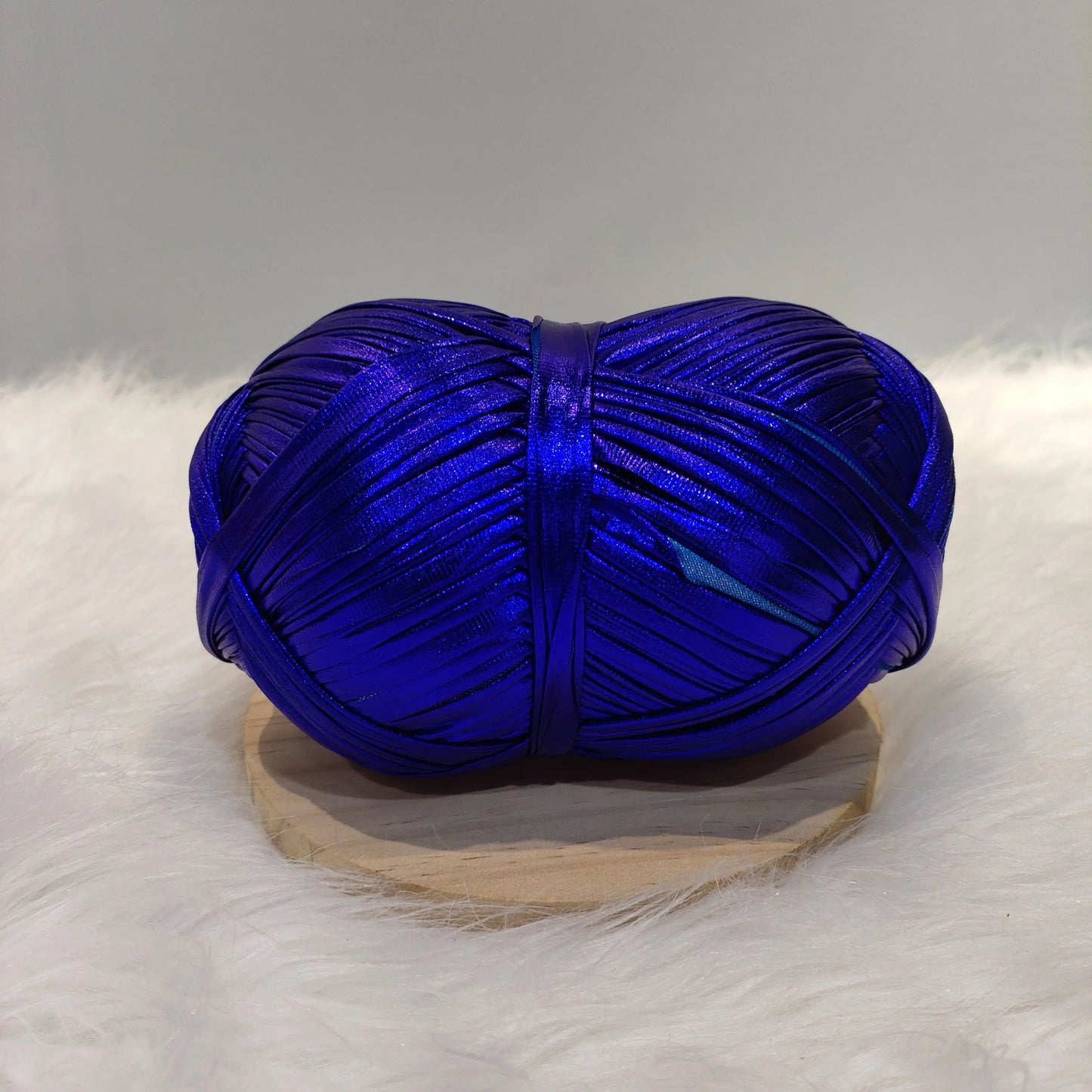 200g  Advanced customized metal texture strip thread handmade DIY woven bag material luminous bright leather material