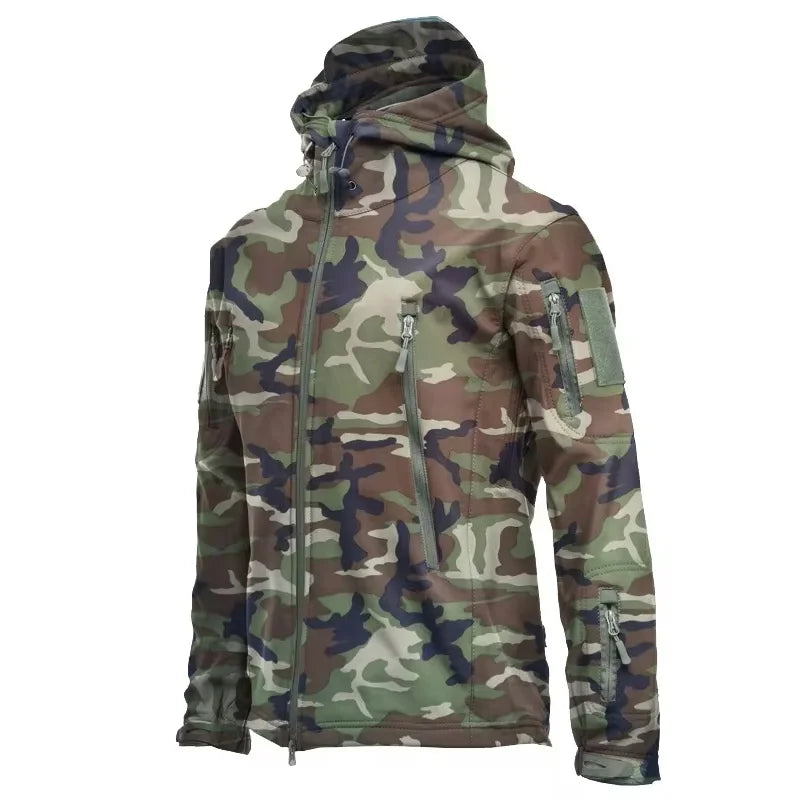 2024 New Outdoor Jackets Men Shark Skin Soft Shell Tactical Waterproof Windbreaker Jacket Mens Hooded Bomber Coats Hiking